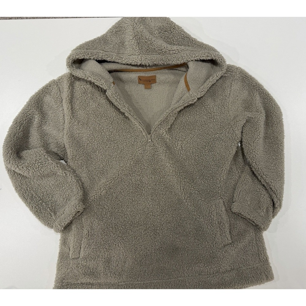 Koolaburra by UGG Hoodie Pullover Brushed Back Sherpa Taupe Large Warm Cozy